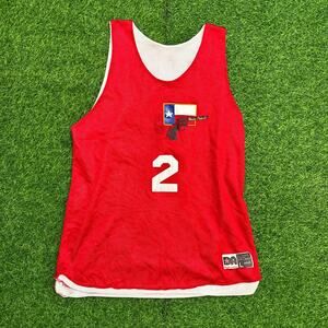 Red/White #2 Texas Flag Basketball Jersey/Mesh Penny
